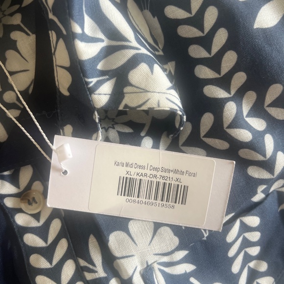 Baltic Born Karla Midi Dress | Deep Slate + White Floral Size XLXL - Picture 6 of 7